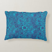 ヴィンテージターコイズ濃紫色の花柄 アクセントクッション (裏面)