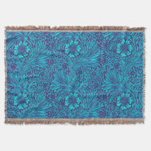 ヴィンテージターコイズ濃紫色の花柄