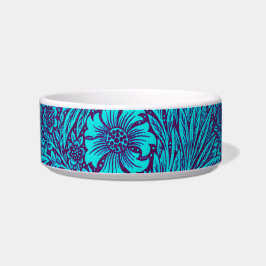 ヴィンテージターコイズ濃紫色の花柄 ボウル