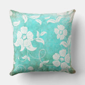 ヴィンテージターコイズ白花 クッション (裏面)