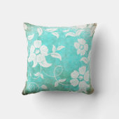 ヴィンテージターコイズ白花 クッション (裏面)