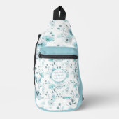 ヴィンテージターコイズ花柄 スリングバッグ (正面)