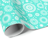 ヴィンテージターコイズ花 ラッピングペーパー (ロールコーナー)