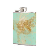 *~*ヴィンテージターコイズ金ゴールドグリッターゴールデンシャビー フラスク (左)