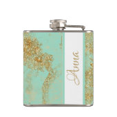 *~*ヴィンテージターコイズ金ゴールドグリッターゴールデンシャビー フラスク (裏面)