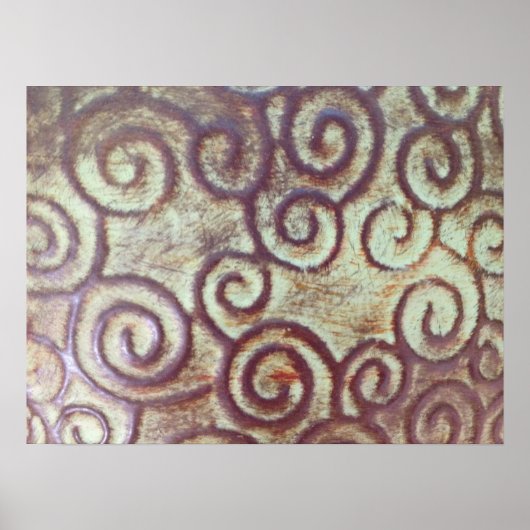 ヴィンテージターコイズ・褐色金属デザイン ポスター (正面)