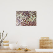 ヴィンテージターコイズ・褐色金属デザイン ポスター (キッチン)