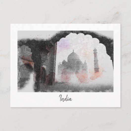 ヴィンテージタージマハルハガキ – レトロ旅行お土産 シーズンポストカード (正面)