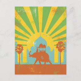 ヴィンテージタージマハル、インド旅行水の色レトロ ポストカード