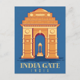 ヴィンテージタージマハル、インド旅行水の色レトロ ポストカード