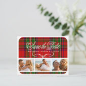 ヴィンテージタータンチェックが写真の日付を保存 案内ポストカード (スタンド正面)