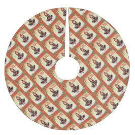 ヴィンテージタータンチェック女の子「メリークリスマス」 ブラッシュドポリエステルツリースカート