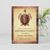 ヴィンテージタートルアダルトバースデーパーティーの招待 招待状 (スタンド正面)