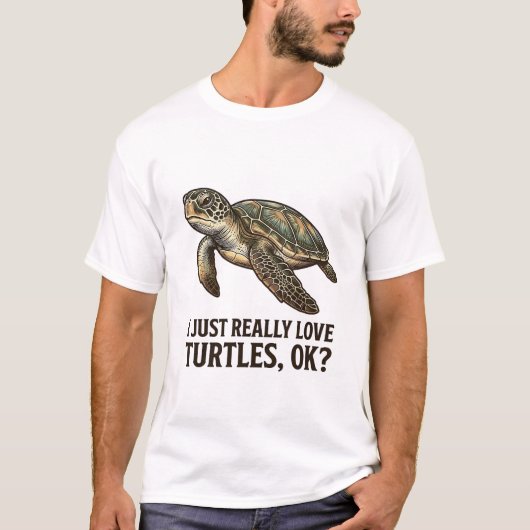 ヴィンテージタートルラバー面白いウミガメTシャツ_1 Tシャツ (正面)