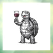 ヴィンテージタートルワイングラスTシャツデザイン1 ウィンドウサイン (シート3)