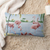 ヴィンテージターナーフラミンゴランバー装飾用クッション ランバークッション (ブランケット)