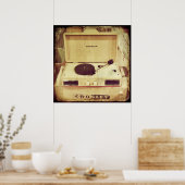 ヴィンテージターンテーブルポスター ポスター (キッチン)