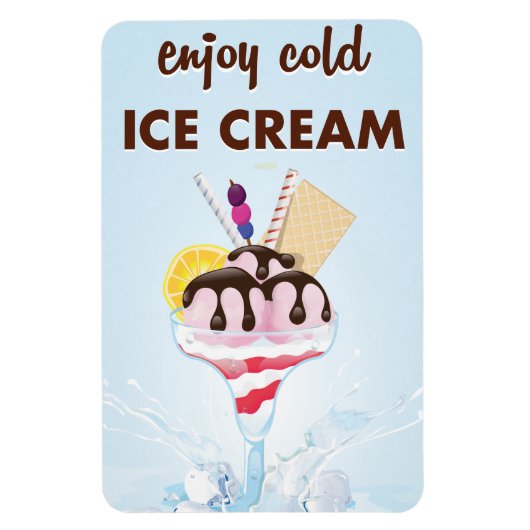 ヴィンテージダイナーアイスクリームレストラン マグネット (縦)