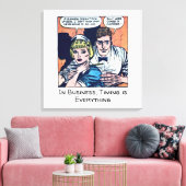 ヴィンテージダイナーシーン1950年代のホラー漫画 キャンバスプリント (インサイチュ (リビング))