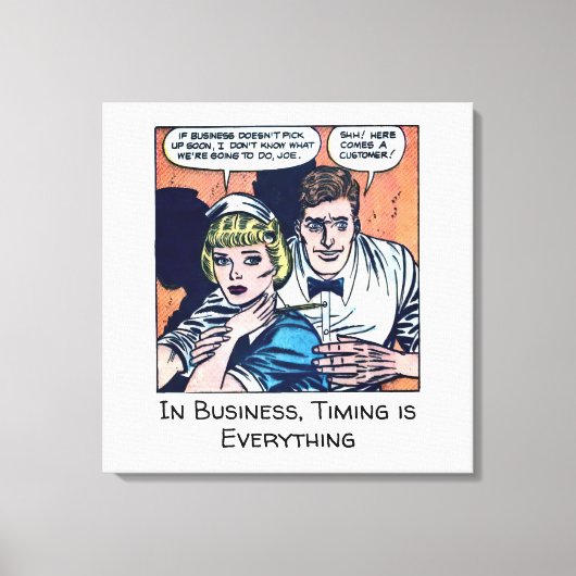 ヴィンテージダイナーシーン1950年代のホラー漫画 キャンバスプリント (正面)