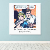 ヴィンテージダイナーシーン1950年代のホラー漫画 キャンバスプリント (インサイチュ (ウッドフロア))