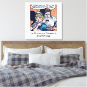 ヴィンテージダイナーシーン1950年代のホラー漫画 キャンバスプリント (インサイチュ (寝室))