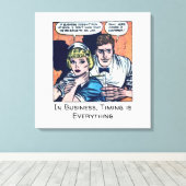 ヴィンテージダイナーシーン1950年代のホラー漫画 キャンバスプリント (インサイチュ (ウッドフロア))