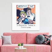 ヴィンテージダイナーシーン1950年代のホラー漫画 キャンバスプリント (インサイチュ (リビング))