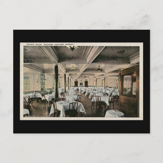 ヴィンテージダイニングルーム素晴らしデトロイト蒸気船 ポストカード (正面)