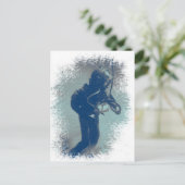 ヴィンテージダイバーアート水中オールドスタイルダイビング ポストカード (スタンド正面)