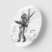 ヴィンテージダイバー – 海ダイビングスーツ ラウンド壁時計 (傾斜)