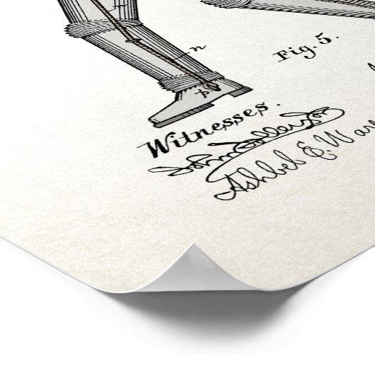 ヴィンテージダイビングスーツ特許1881ポスター ポスター (角)