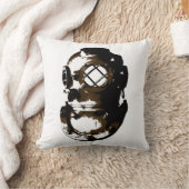 ヴィンテージダイビングヘルメットスキューバビーチ海ユニークおもしろい クッション (ブランケット)