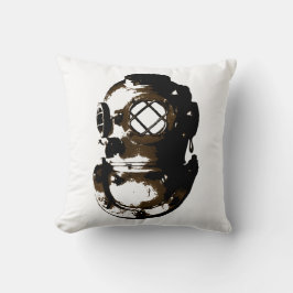 ヴィンテージダイビングヘルメットスキューバビーチ海ユニークおもしろい クッション