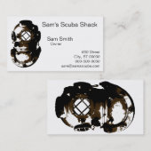 ヴィンテージダイビングヘルメットスキューバビーチ海ユニークおもしろい 名刺 (正面/裏面)
