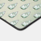 ヴィンテージダイヤモンドティール(緑がかった色)ラインビクトリアンストン デスクマット (コーナー)