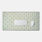 ヴィンテージダイヤモンドティール(緑がかった色)ラインビクトリアンストン デスクマット (キーボード&マウス)