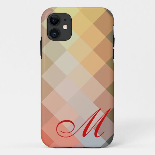 ヴィンテージダイヤモンドパターンとモノグラム12 Case-Mate iPhoneケース (裏面)