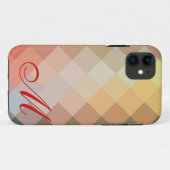 ヴィンテージダイヤモンドパターンとモノグラム12 Case-Mate iPhoneケース (裏面(横))
