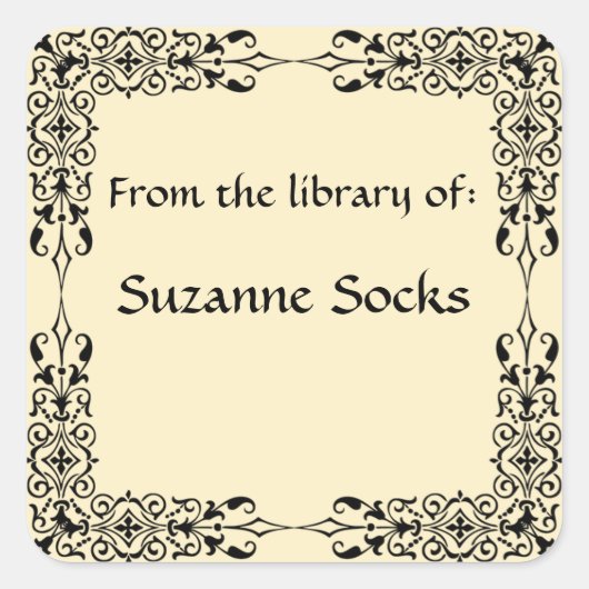 ヴィンテージダイヤモンドフローリッシュフレーム製本板 スクエアシール (正面)