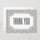 ヴィンテージダイヤモンドブラック&コッパーありがとうはがき ポストカード (正面/裏面)