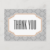 ヴィンテージダイヤモンドブラック&コッパーありがとうはがき ポストカード (正面)