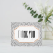 ヴィンテージダイヤモンドブラック&コッパーありがとうはがき ポストカード (スタンド正面)