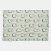 ヴィンテージダイヤモンドペンダントティール（緑がかった色）パタビクトリアンーン キッチンタオル (横)