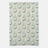 ヴィンテージダイヤモンドペンダントティール（緑がかった色）パタビクトリアンーン キッチンタオル (縦)