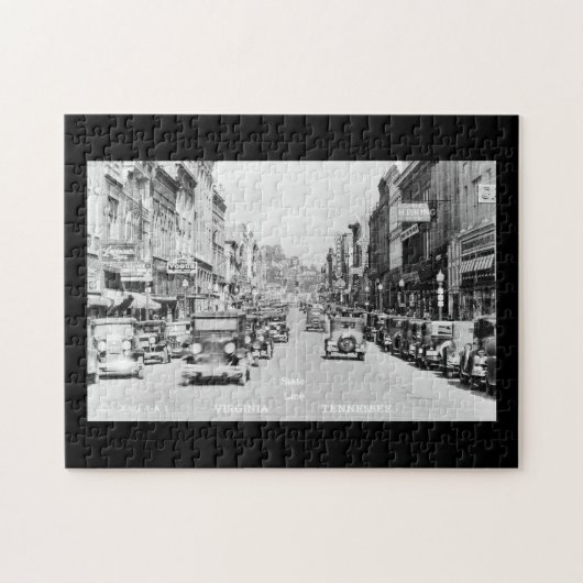 ヴィンテージダウンタウンブリストルVA TNポストカード ジグソーパズル (横)