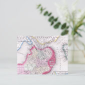 ヴィンテージダウンタウンボストンの地図(1864) ポストカード (スタンド正面)