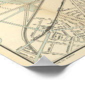 ヴィンテージダウンタウンボストンサブウェイマップ(1917) ポスター (角)