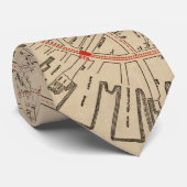 ヴィンテージダウンタウンボストンMAの地図(1911) ネクタイ (ロール)