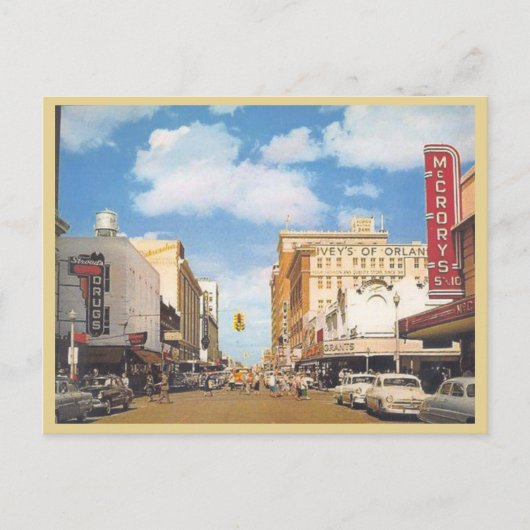 ヴィンテージダウンタウンOrlando Florida 1950s通り ポストカード (正面)